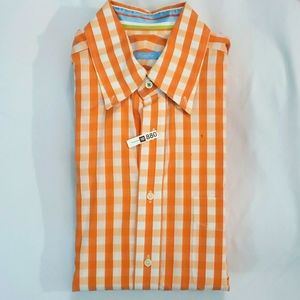 J. McLaughlin Modern Fit Long Sleeve Shirt in Checkered (Size M)